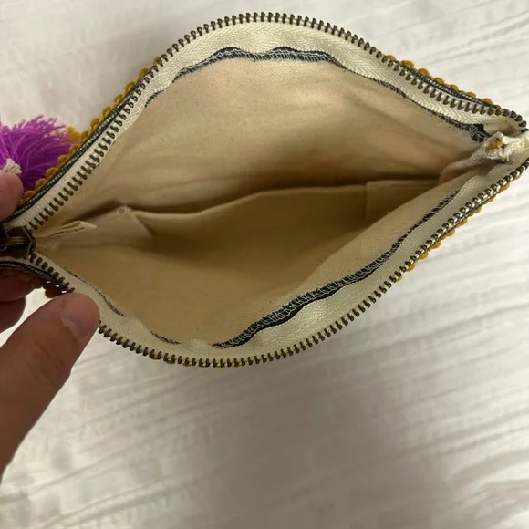 natural life Charcoal Gray Pink Blue Gold Floral Canvas Cosmetic Pencil Pouch - Picture 7 of 9